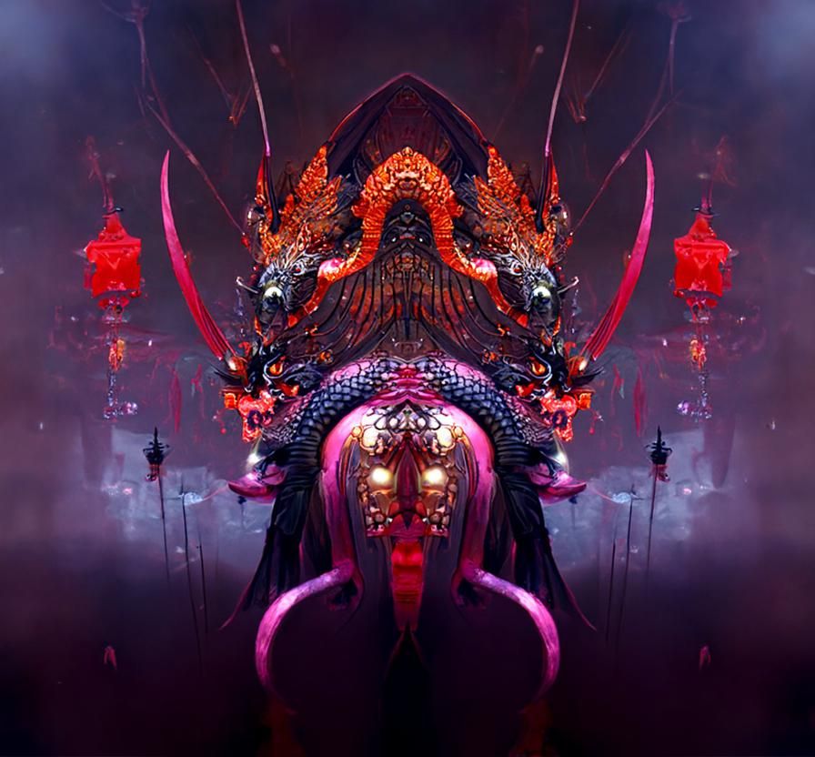 Intimidating Dragon Emperor with Demonic Wings