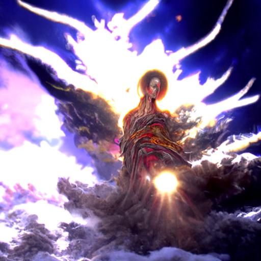 Divine Sunshine Illuminates Heavenly Clouds in Surreal Illus...