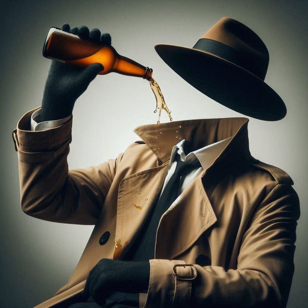 Invisible Man Sits Drinking Beer in Midair