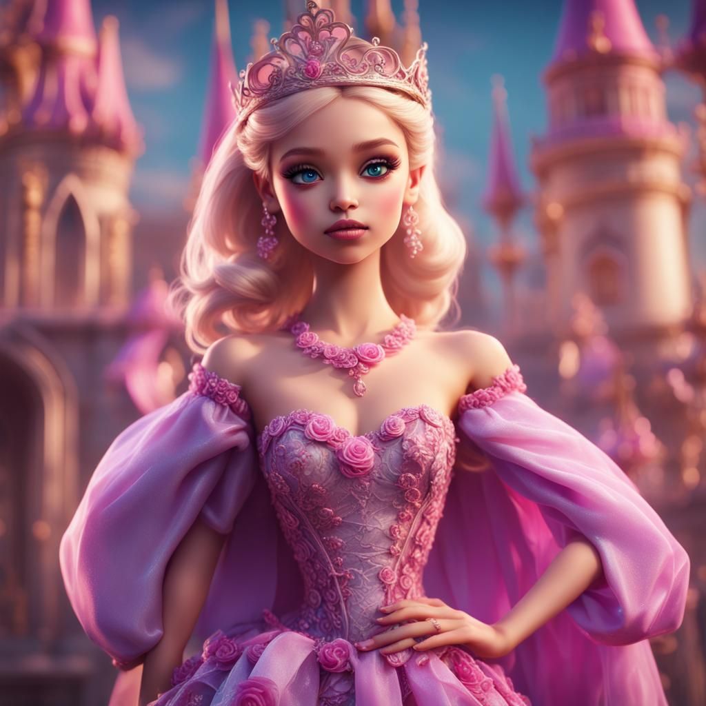 Boy Dressed as Barbie: Detailed Fantasy Art