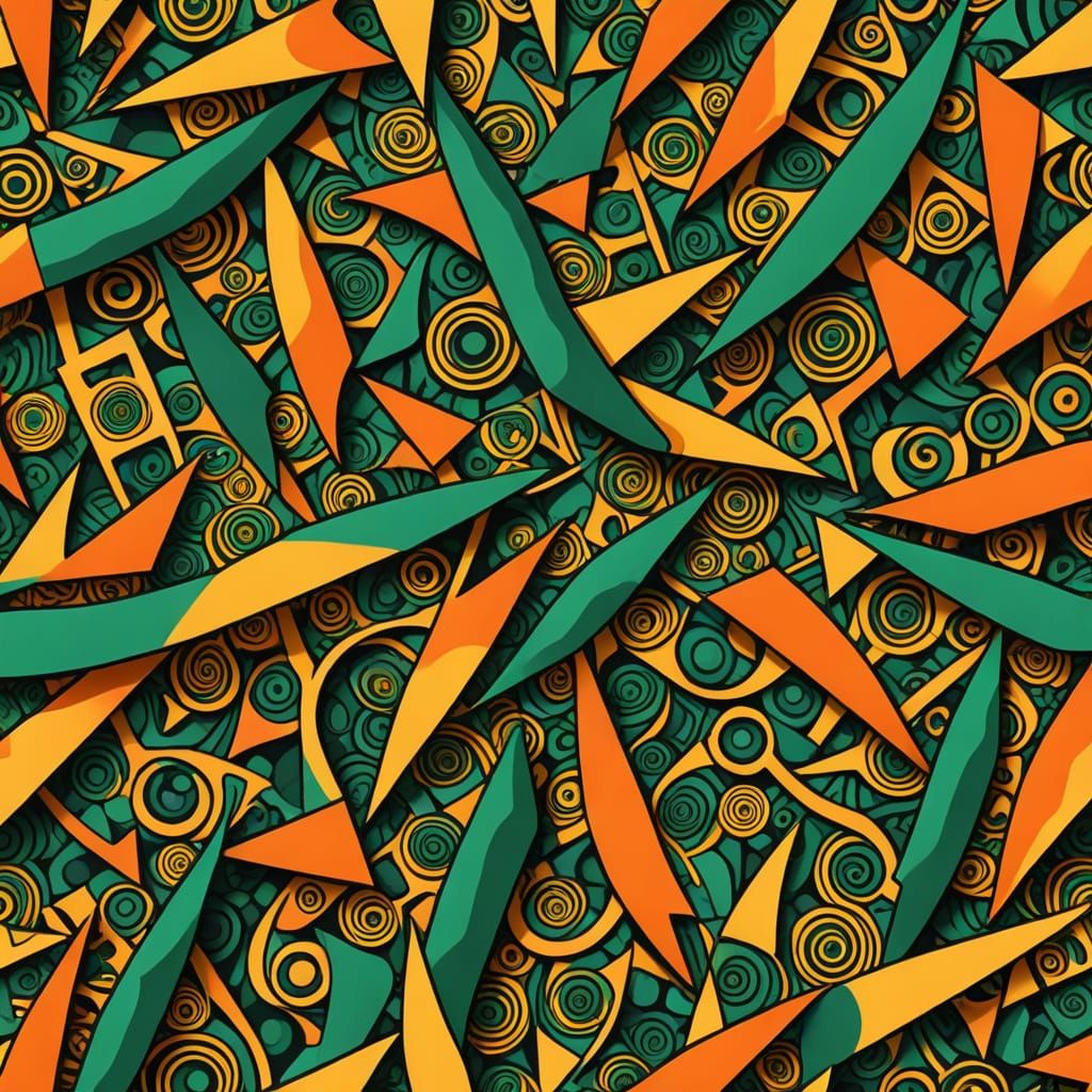 Vibrant Assemblage of Bull Horns on Wrapping Paper