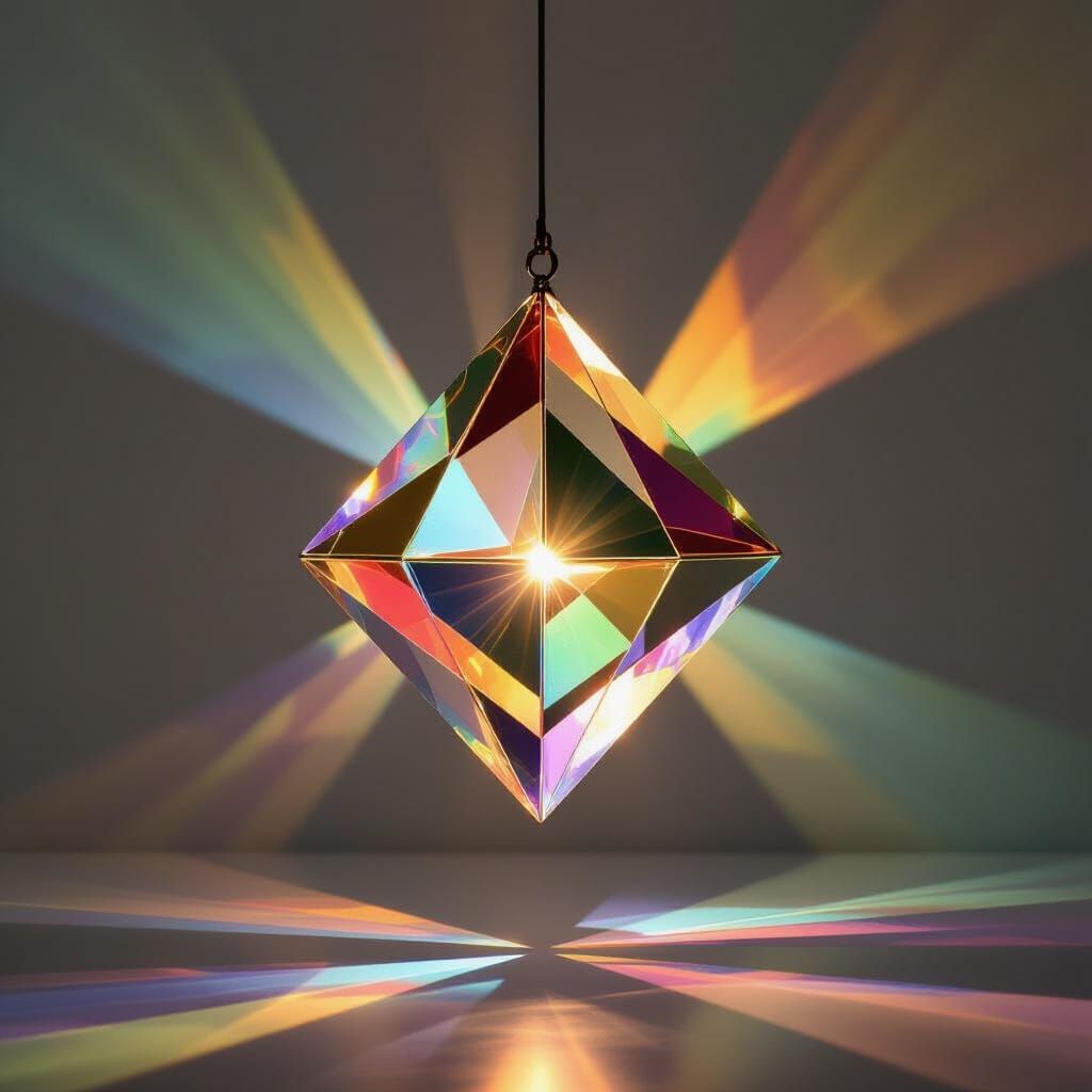 Prism Refracts Rainbow Light into Darkness