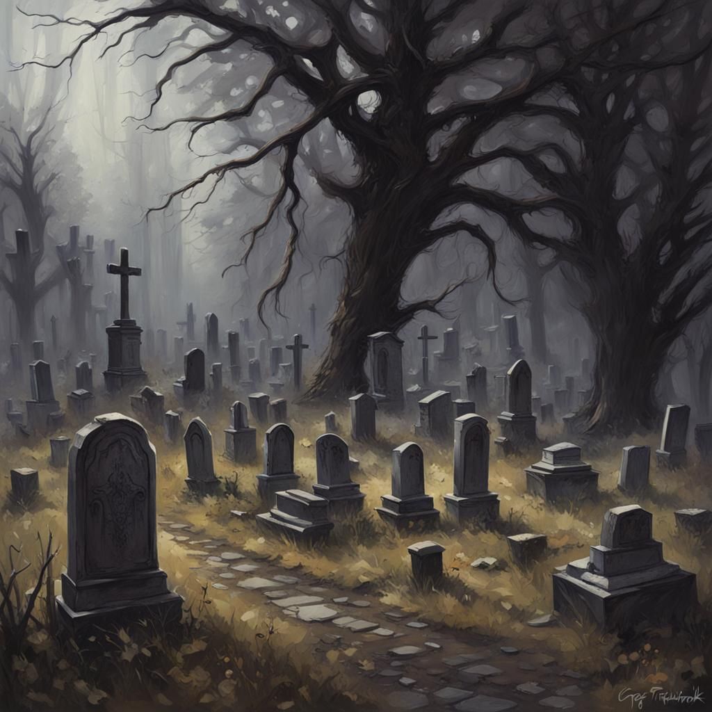 Sinister Abandoned Graveyard Art