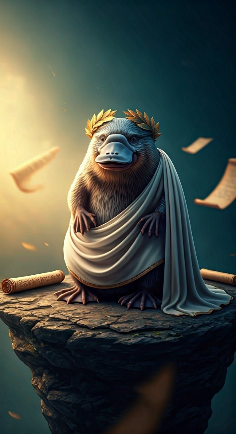 Regal Platypus in Ancient Greek Splendor