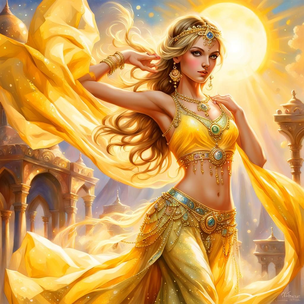 Glittering Belly Dancer in Ethereal Fantasy Style