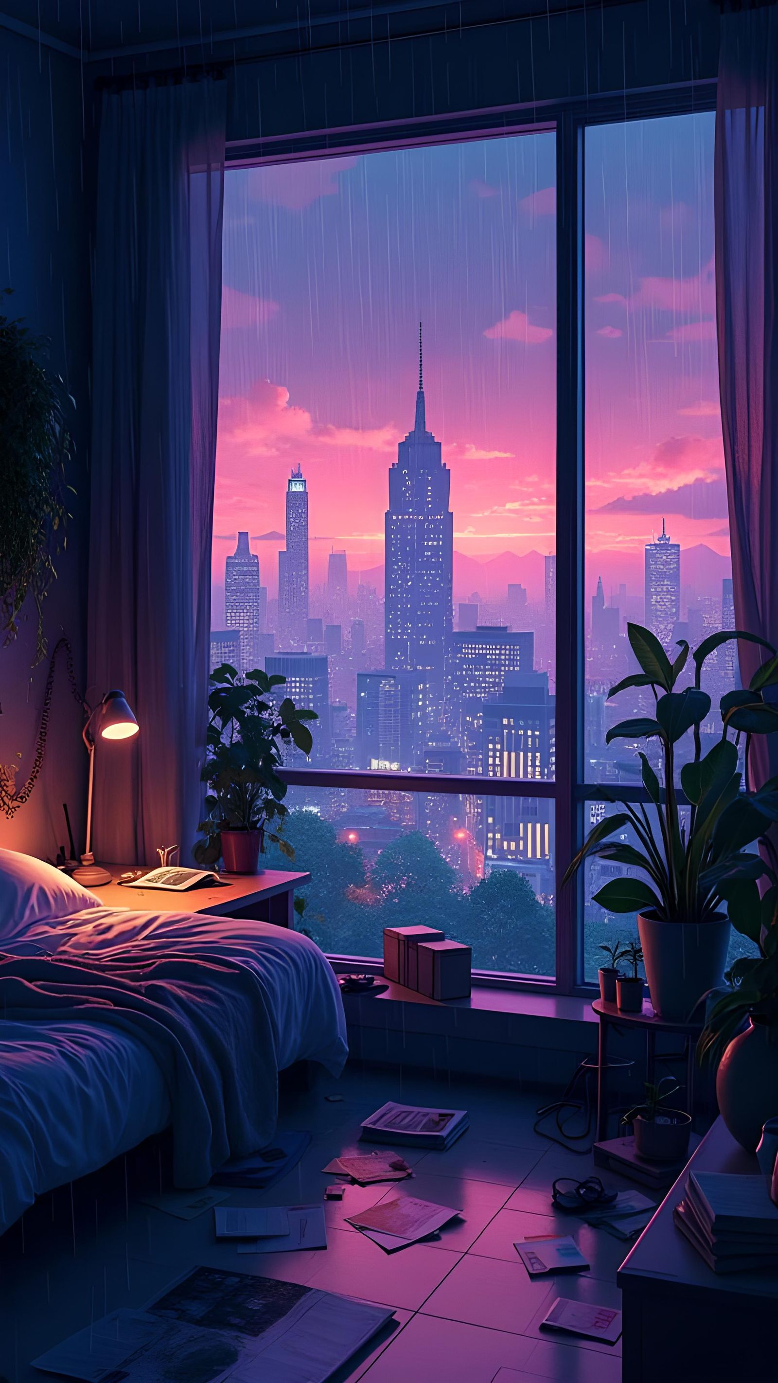 City Pop Loft in Anime Style