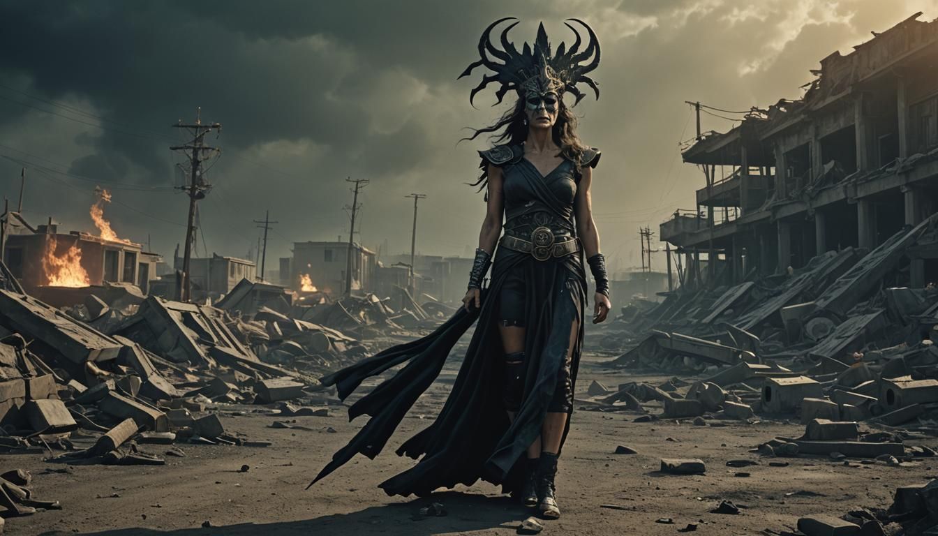 Post-Apocalyptic Hades: Cinematic Film Still