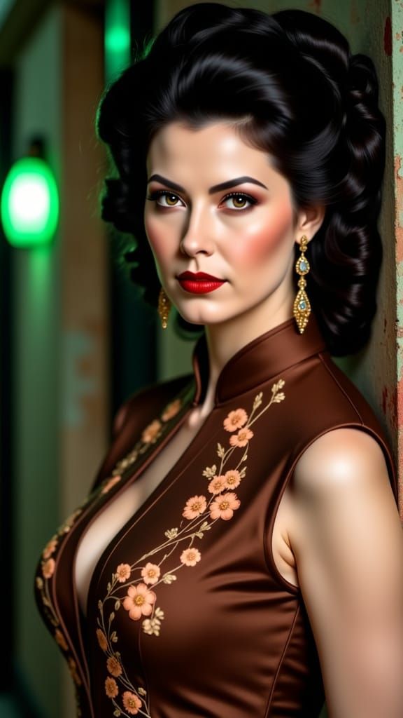 Gothic Beauty Portrait of Sauvanne in Cheongsam