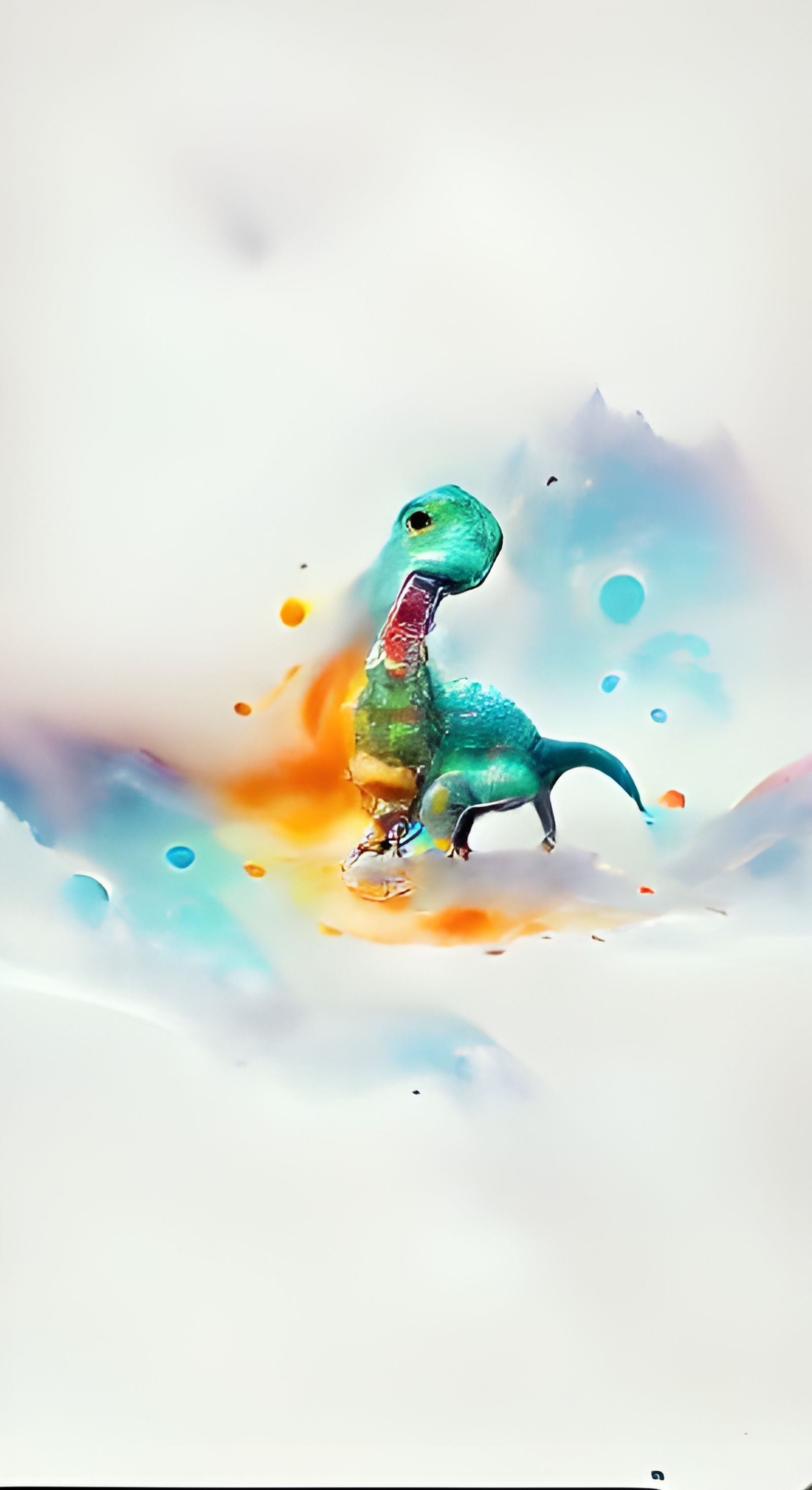 Colorful Dinosaur in Watercolor Style, 8K