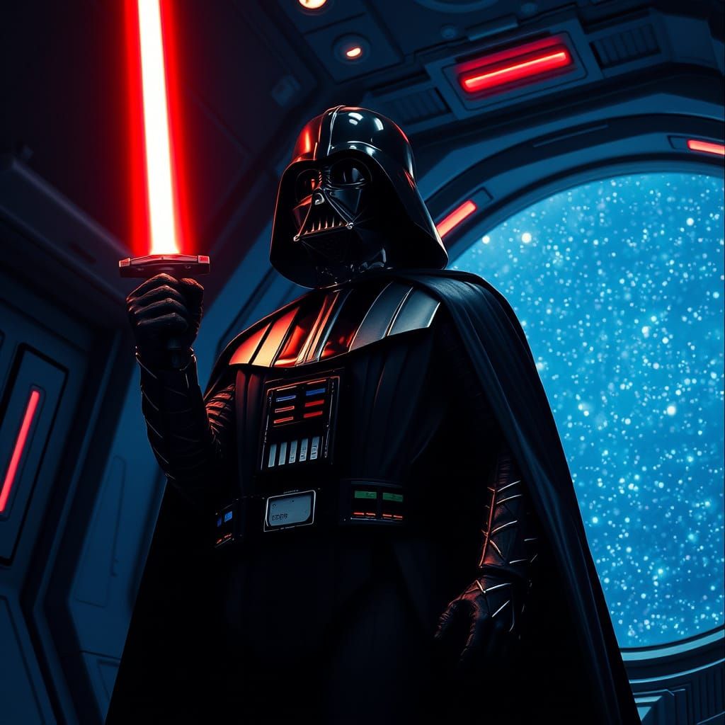 Darth Vader Embodies Unyielding Terror in a Dark Galactic Ni...