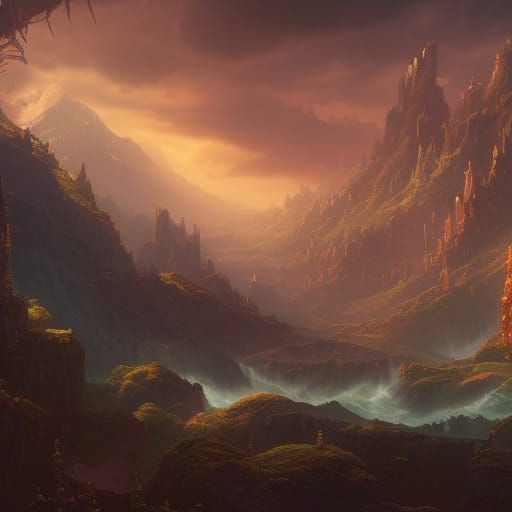 Fantastical Eldridge Book in Detailed Matte Painting Style