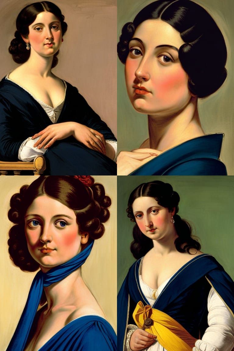 Neoclassical Portrait in Ingres Style