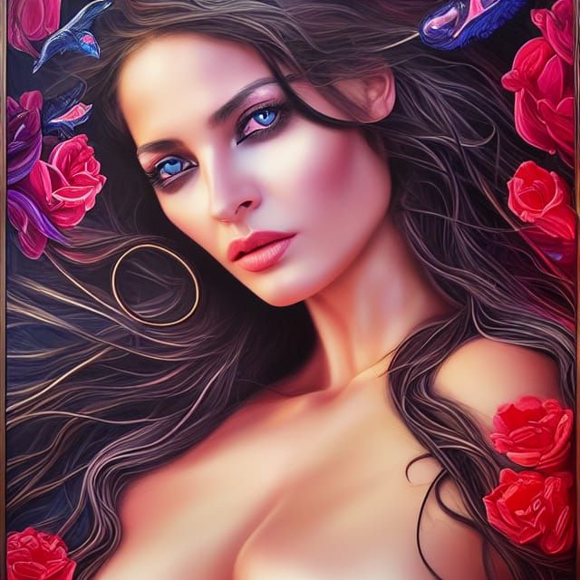 Sensual Syrian Woman with Flowing Hair