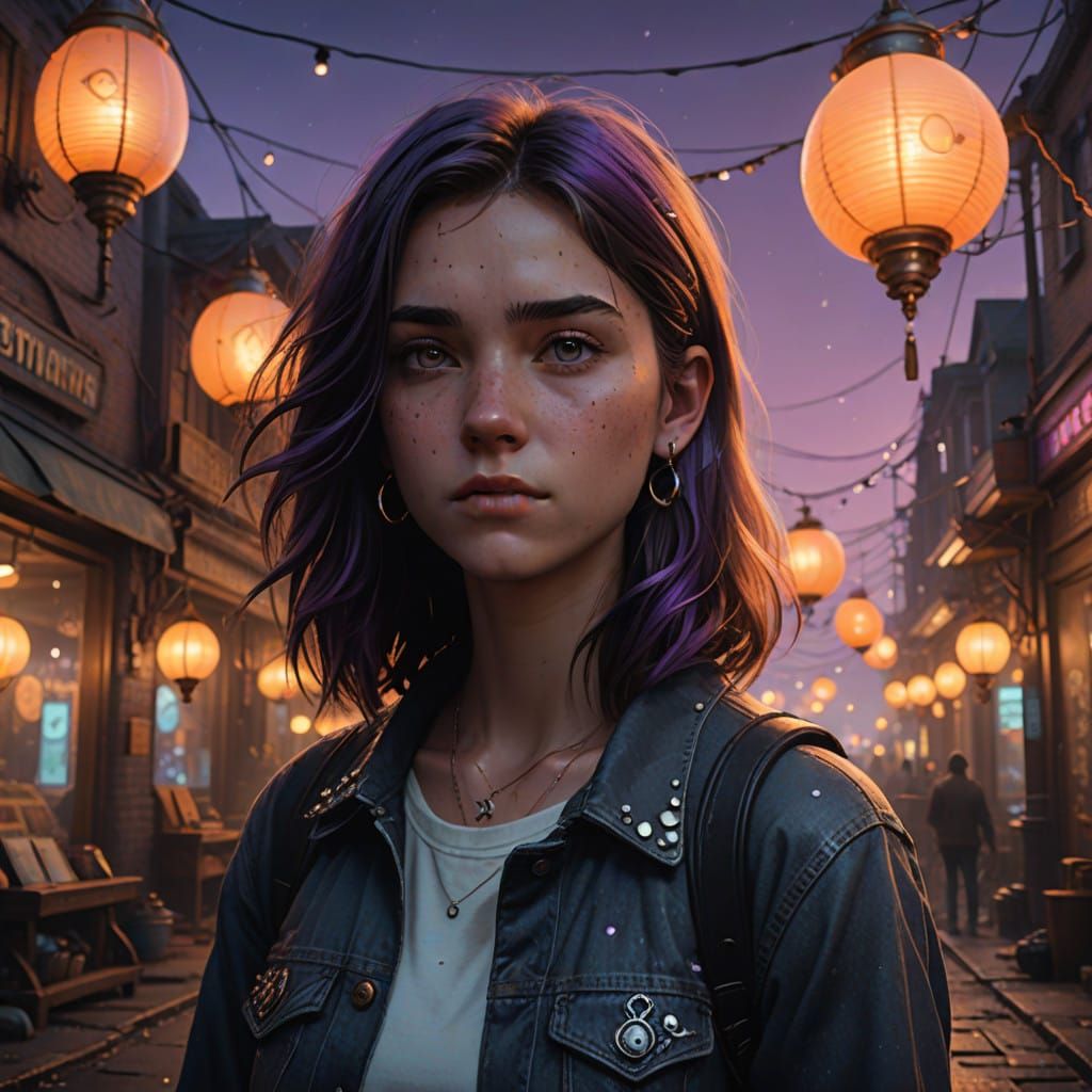 Mysterious Occult Shop at Dusk in Moody Fantasy Style