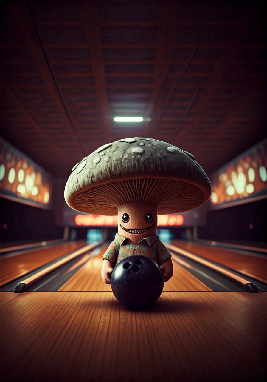 Chibi Fantasy Horror Masterpiece: Mushroom Demons in Neon Bo...