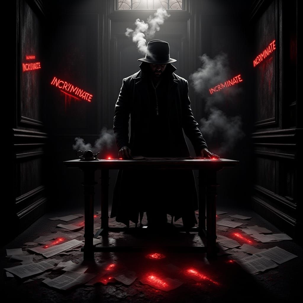 Shadowy Figure in Dark Noir Scene