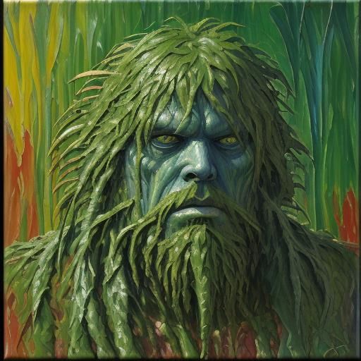 Swamp Thing Emerges in Expressionist Oil Painting