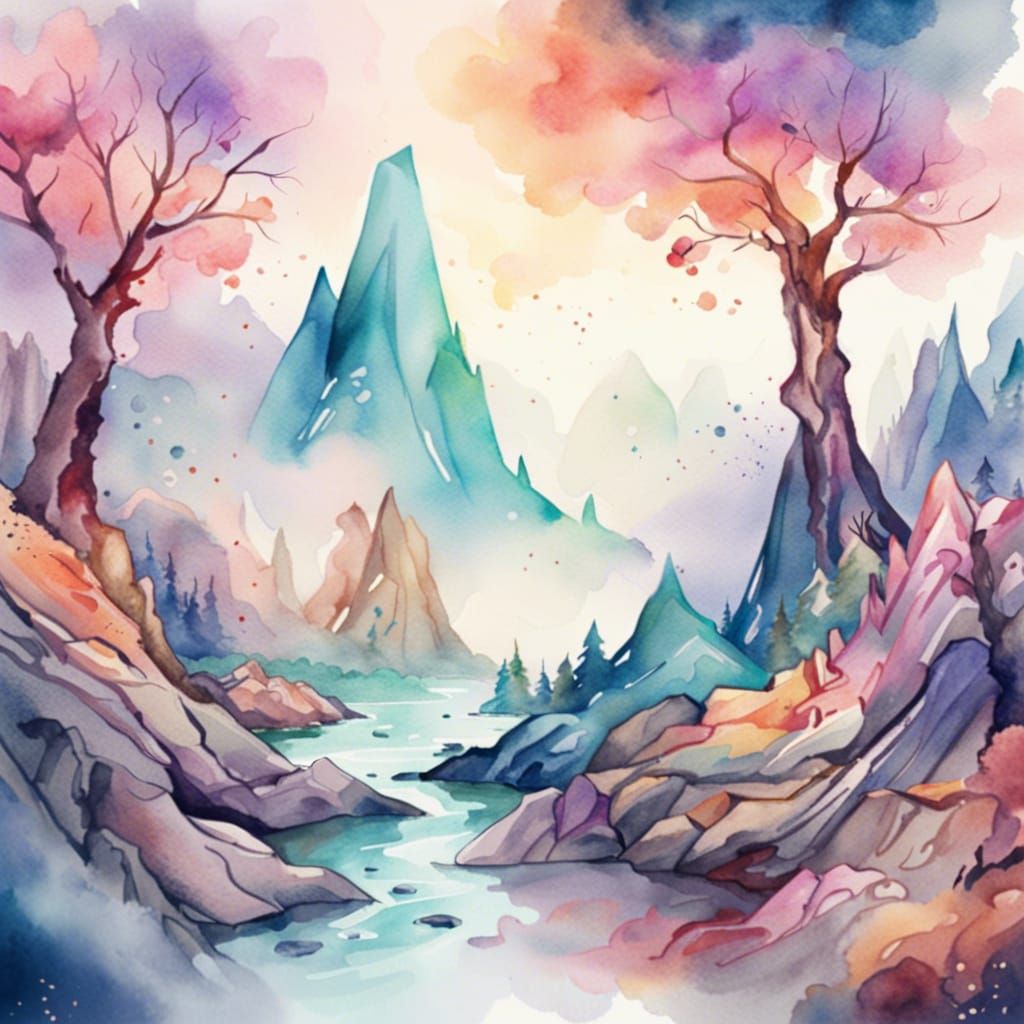 Epic Watercolor Marsh Digital Illustration