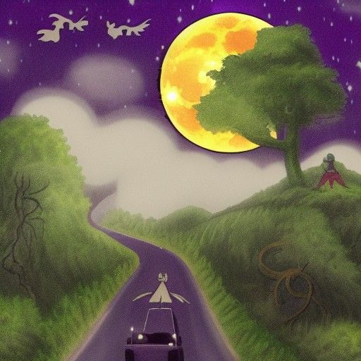 Highwayman Rides to The Inn: Detailed Matte Painting