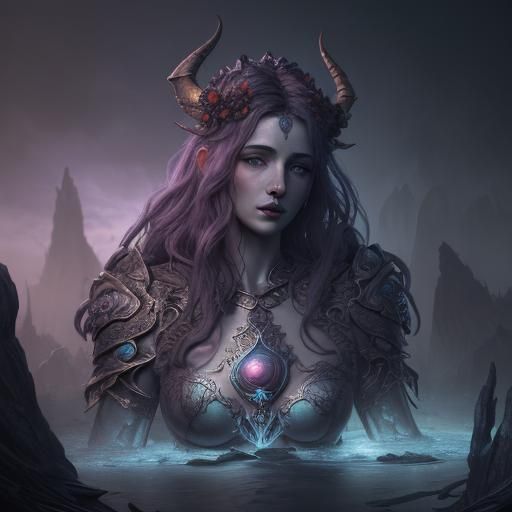 Persephone: A Detailed Matte Painting of the Greek Goddess