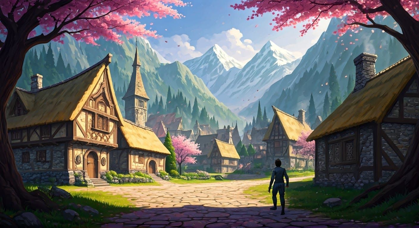 Cozy Mountain Village Under Siege by Dark Forces