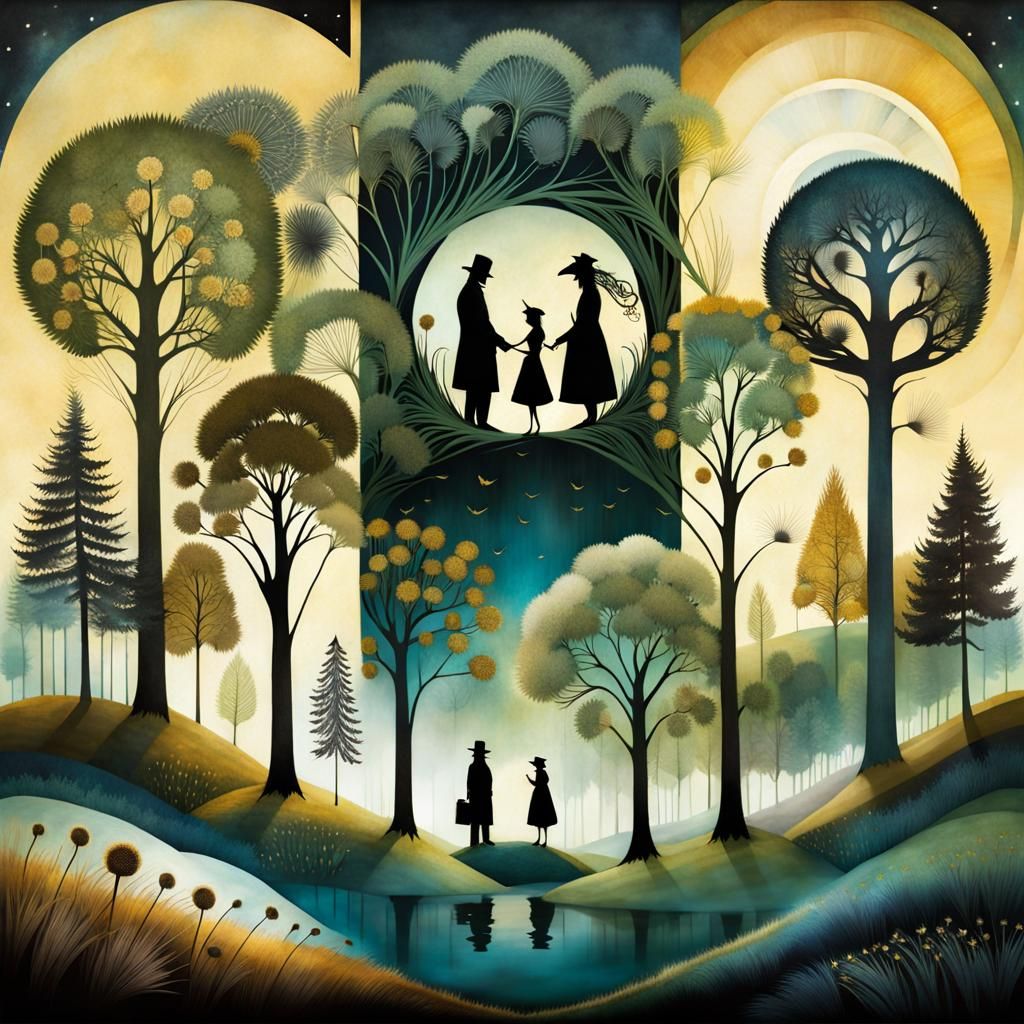 Surreal Dandelion and Wheat Field Double Exposure Art