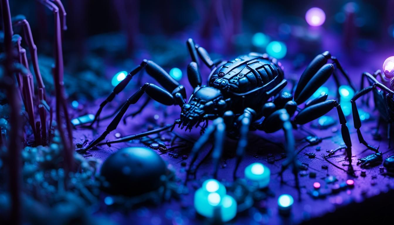 Electronic Ants Constructing Bioluminescent Nest, HR Giger I...