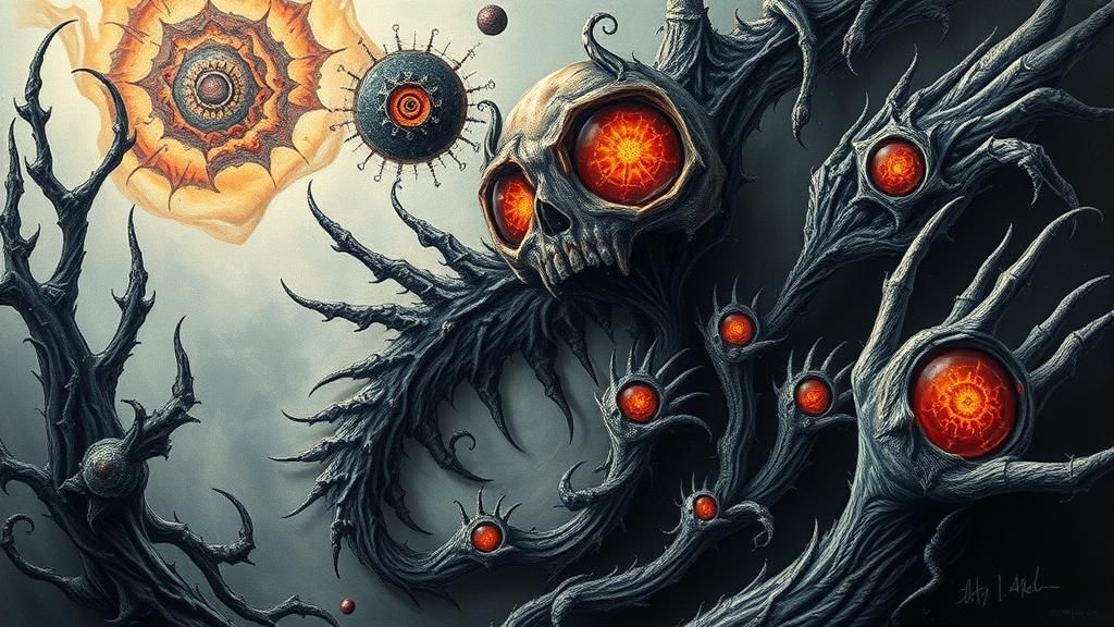 Dystopian Fractal Surrealism in Heavy Metal Style