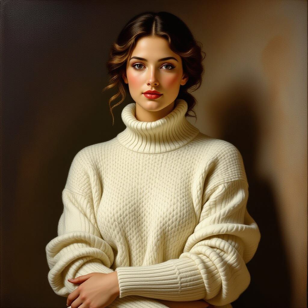 Renaissance Woman in Wool Jumper, Michelangelo Style