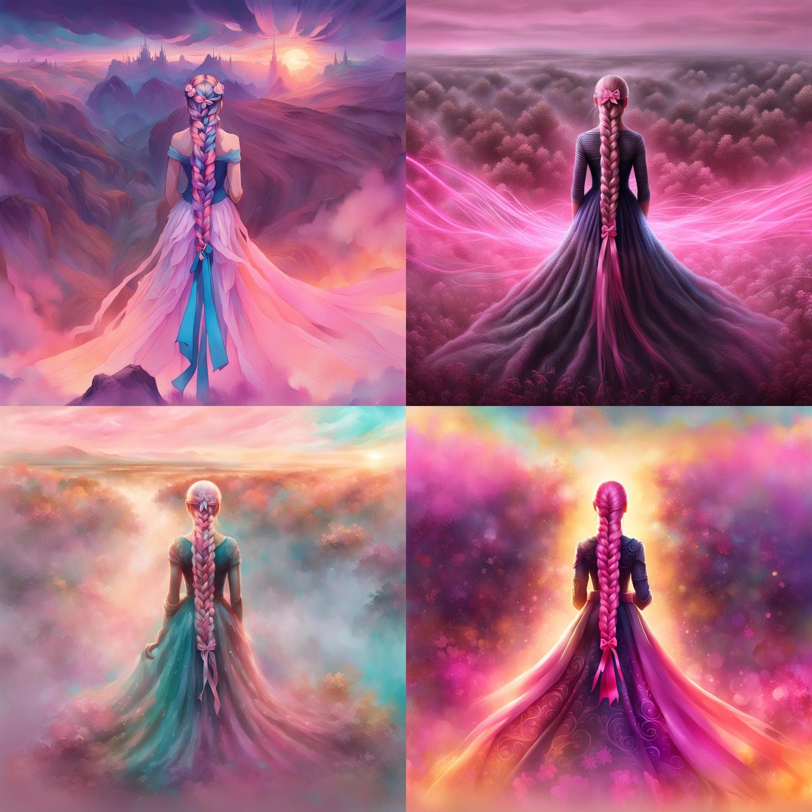 Woman with Pink Ribbon: Hyperdetailed Digital Portrait