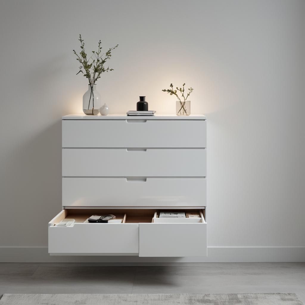 Minimalist Floating Dresser in Modern Style