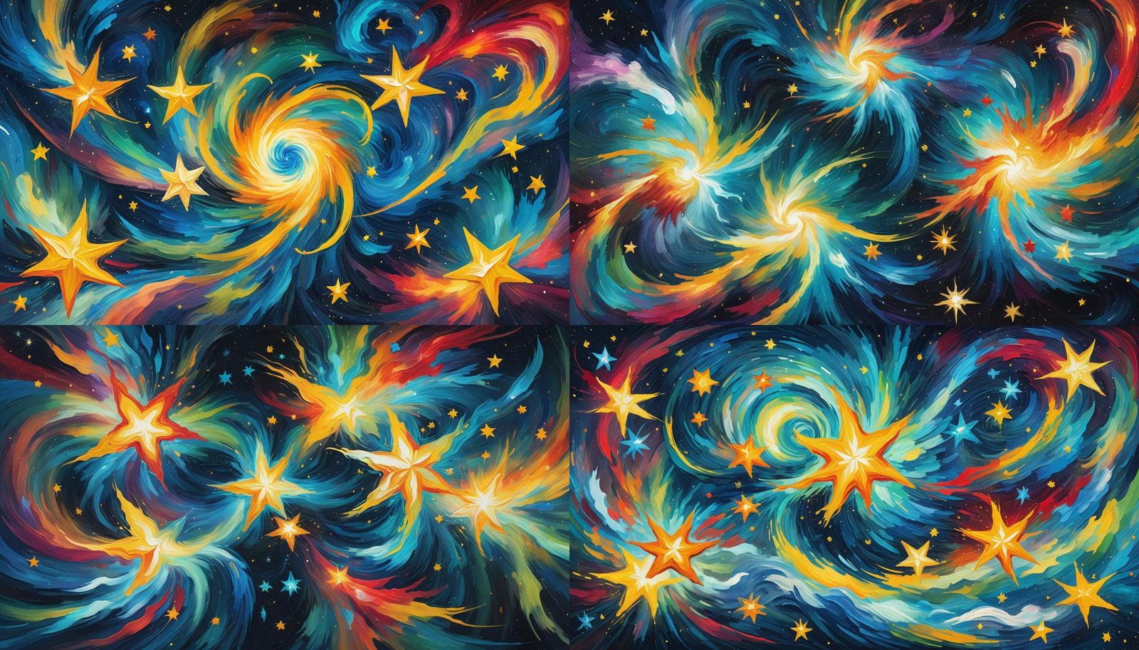 Double Star System in Impressionist Style