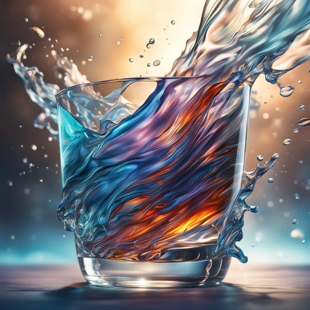 Hyperrealistic Glass Storm in Splash Art Style