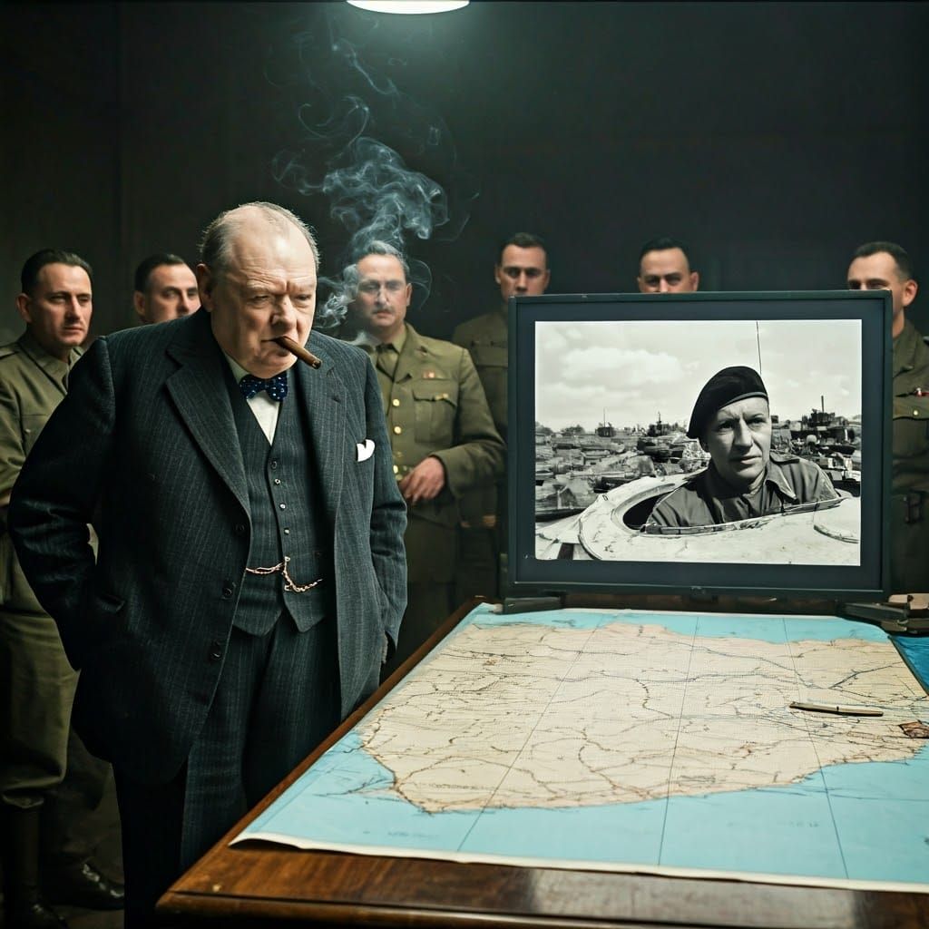 Churchill in War Room: A Photojournalistic Moment