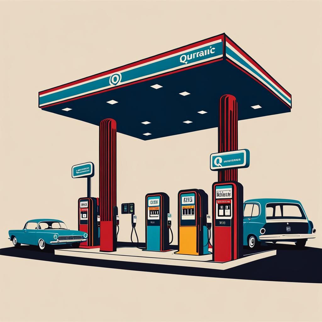 Retro Gas Station Digital Art