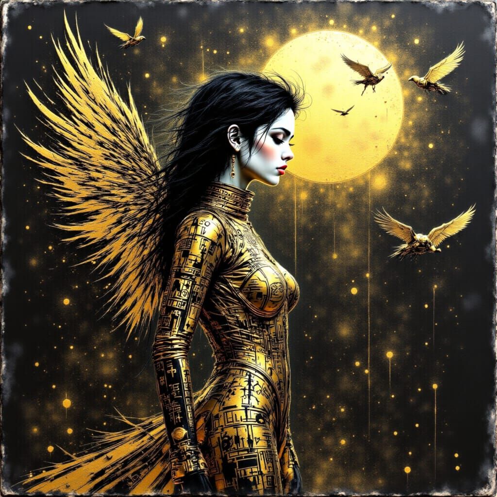 The Golden Girl and Her Mechanic Birds