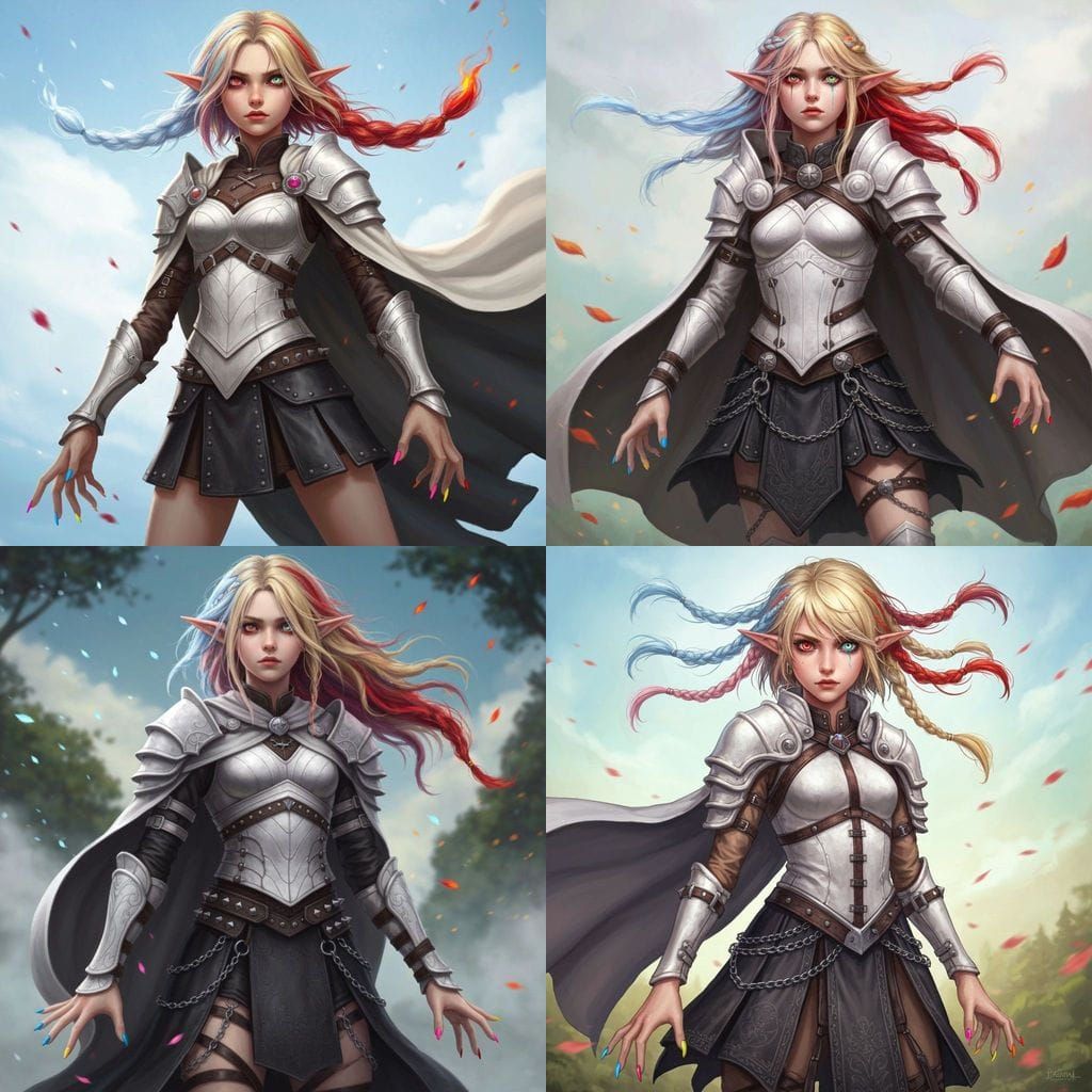 Young Elf Warrior Cassandra with Seasonal Hair