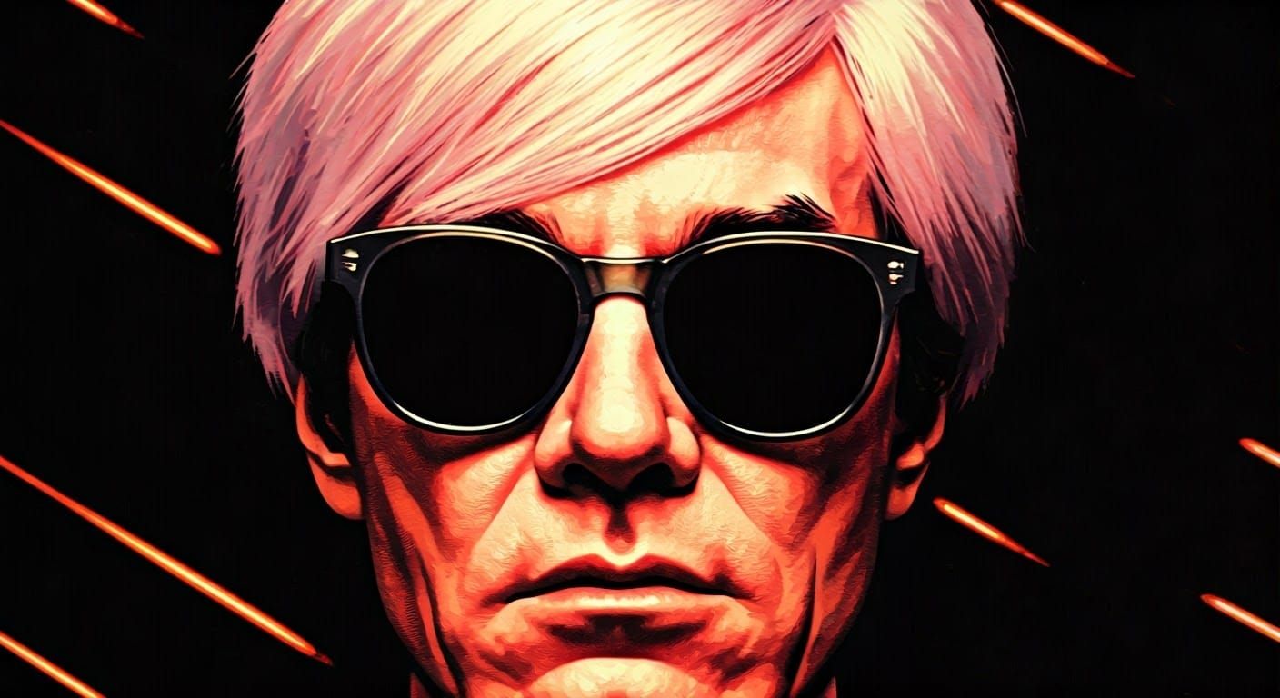 Pop Art Self-Portrait in Neon Photograph Triptych