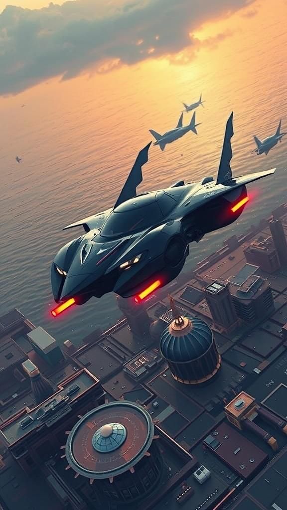 Flying batmobile concept