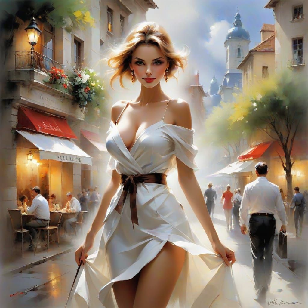 Dreamy Impressionist Scene in the Style of Haenraets