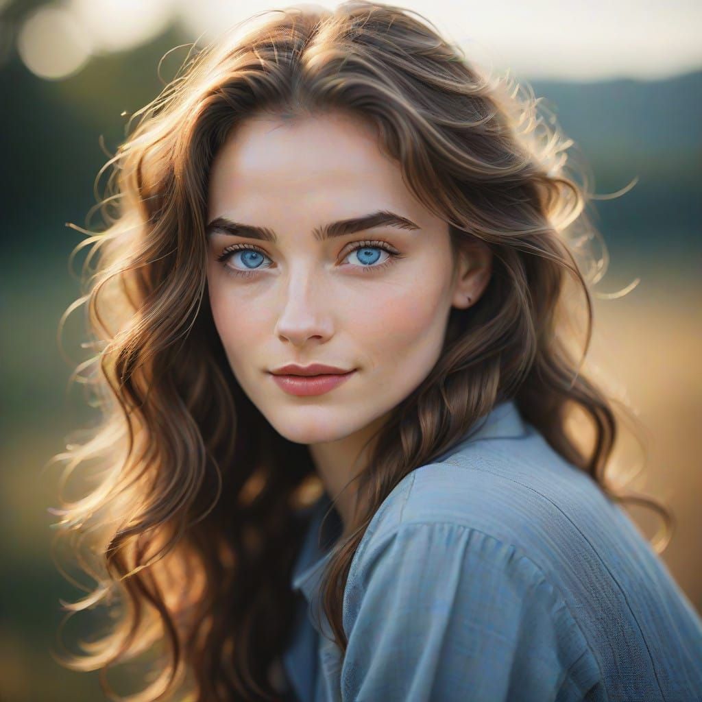 Elegant Beauty in Golden Light