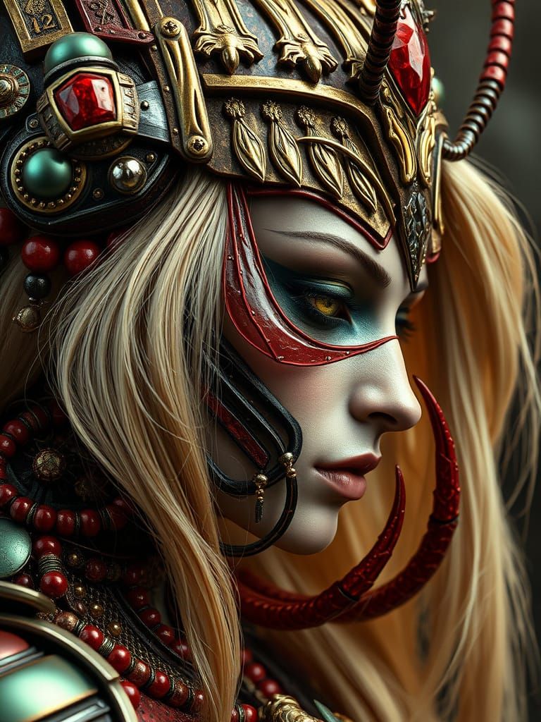 Ominous Insect Goddess of Doom in Byzantine Regalia