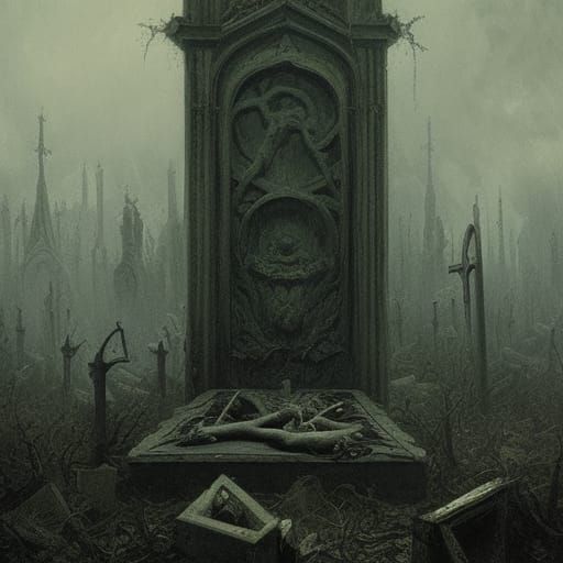 Horror Graveyard in Gustave Doré Style