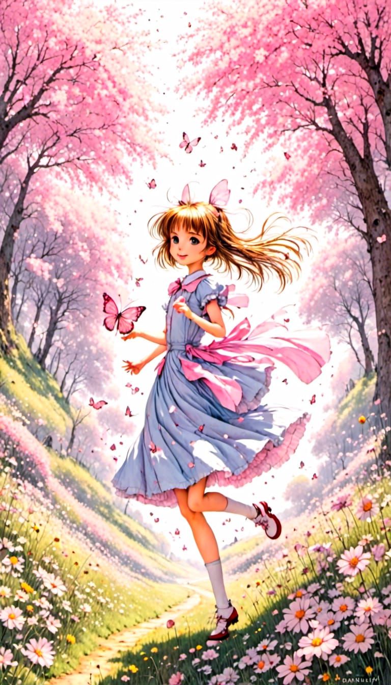 Sakura Card Captors: Whimsical Flight Illustration