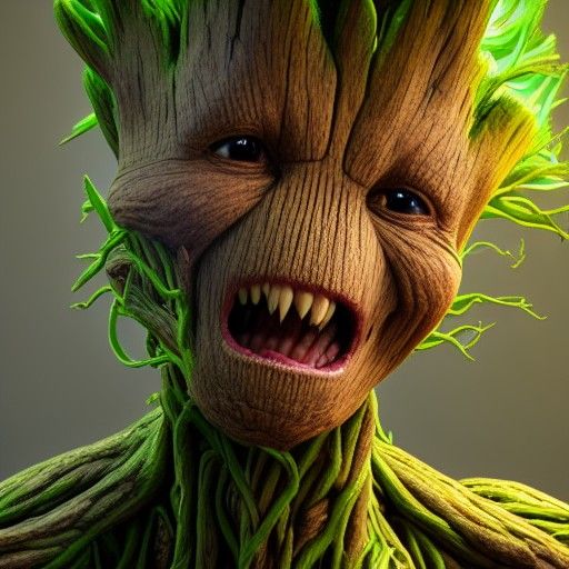 Groot Blanka ShaoKhan Hyperrealistic Biopunk Portrait