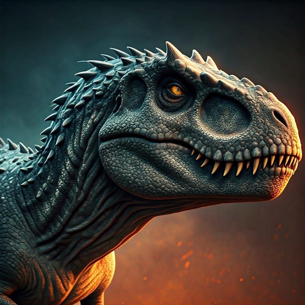Hyperrealistic Indominus Rex Portrait in ZBrush Style