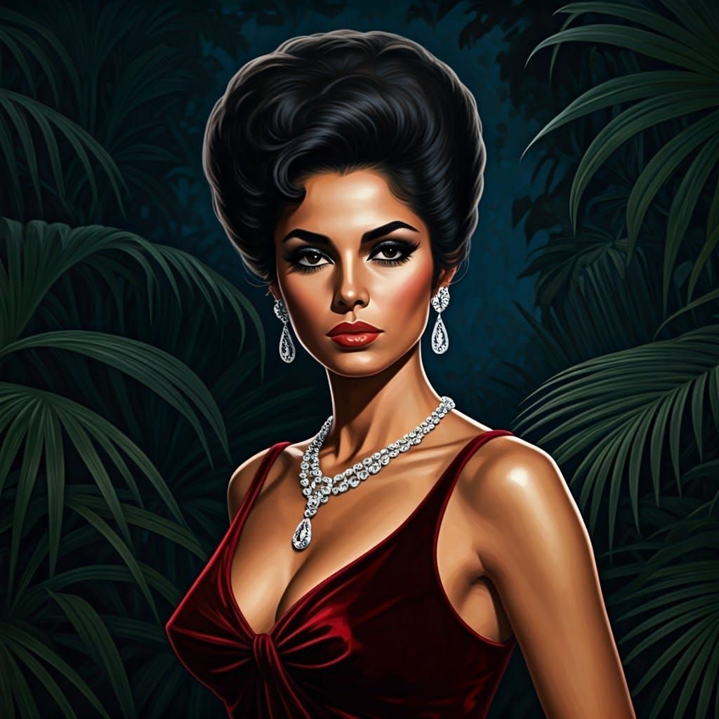 Glamorous Model in Jungle, McGinnis Style