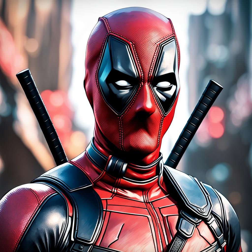 Hyperdetailed Deadpool Portrait in Dynamic Lighting