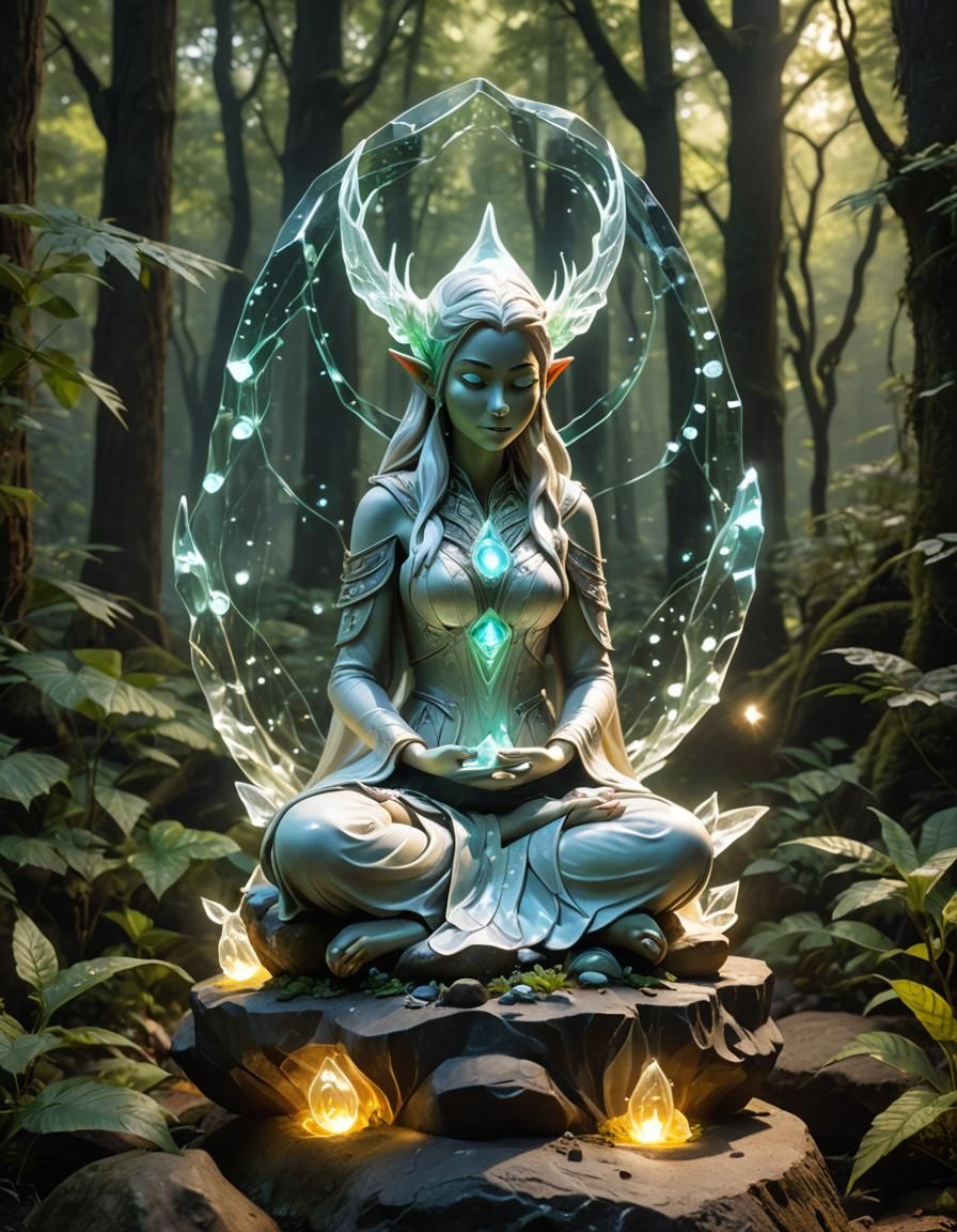 Elven Spirit Meditating in Space