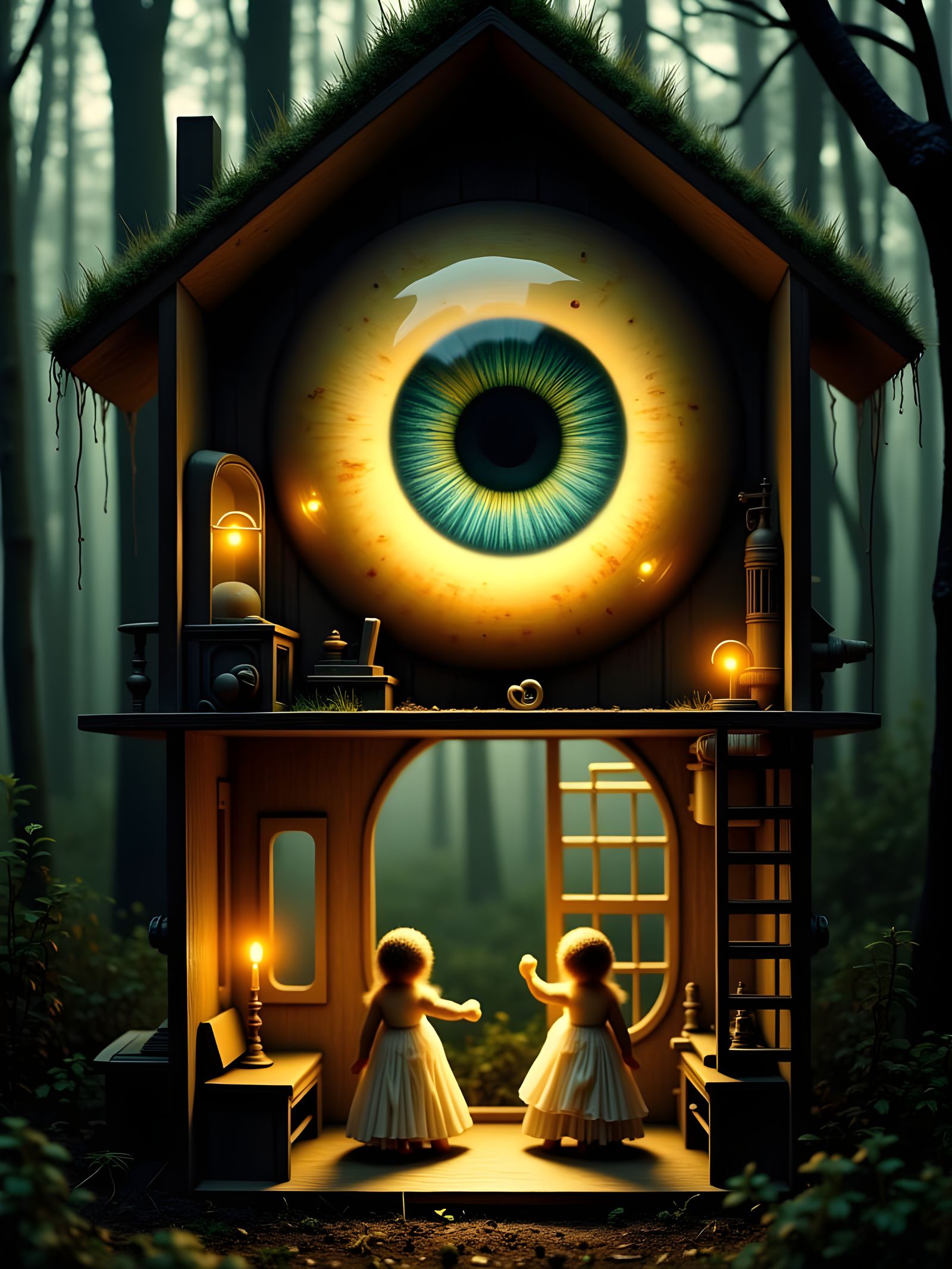 Ghost Dolls Observed: Hyperrealistic Photoillustration